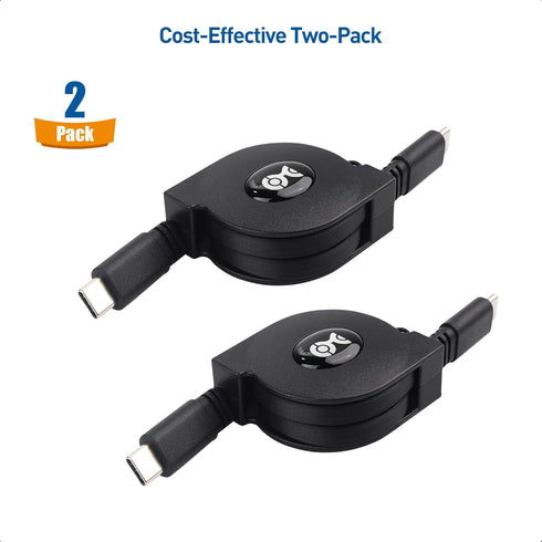 Cable Matters Short Retractable USB C Cable 3.3 ft (Short USB C to USB C Retractable Cable)