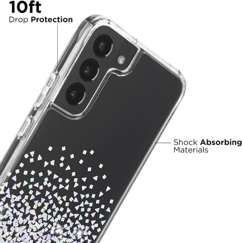 Case-Mate Twinkle Ombre Case for Samsung Galaxy S22 Plus, Reflective Foil Elements, 10 ft Drop Protection, 6.6 Inch,