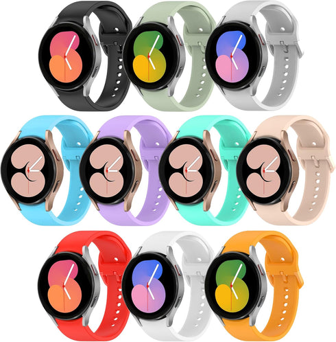 HSWAI 10 Pack No Gap Band for Samsung Galaxy Watch 7 6 5 4 FE, 40mm 44mm, for Women Men