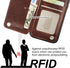 OT ONETOP 13 360 6.1 Inch ONETOP for iPhone Wallet Case with Card Holder, Rotation Ring Kickstand RFID Blocking PU