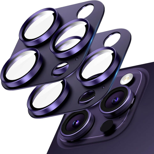2 Pack Camera Lens Protector for iPhone 15 Pro Max/iPhone 15 Pro/iPhone 14 Pro Max/iPhone 14 Pro, Aluminum Alloy