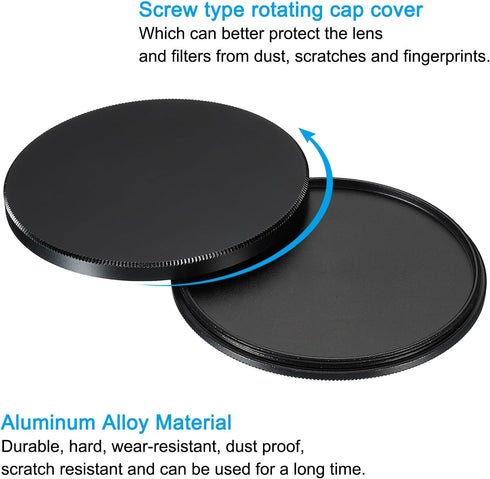 PATIKIL 67mm Lens Cap, 2 Pack Universal Front Metal Lens Filter Stacks Cap Protective Case for 67mm Camera