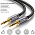 DUKABEL Top Series 3.5mm AUX Cable, 4 Feet Gold-Plated Nylon Braided Male to Male Stereo Audio Cord for Speakers
