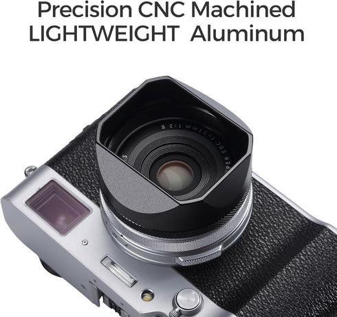 49mm X100V/X100VI Metal Square Lens Hood (with Cover) with UV Filter Adapter Ring Compatible with for Fujifilm