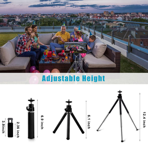 TIGAYAN 12.4 inch Mini Tripod for Webcam and Phone, Metal Extendable Webcam Stand with Phone Holder, Small Tripod