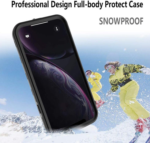Compatible Apple iPhone XR Case, Full-Body Protective Waterproof, Shockproof Clear Cover for iPhone XR (6.1 Inch, Black)