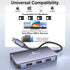THANDBLE 6 1 3*USB-A 100W USB C to Dual HDMI Adapter, in Docking Station Dual Monitor, Data Ports, PD, HDMI Splitter