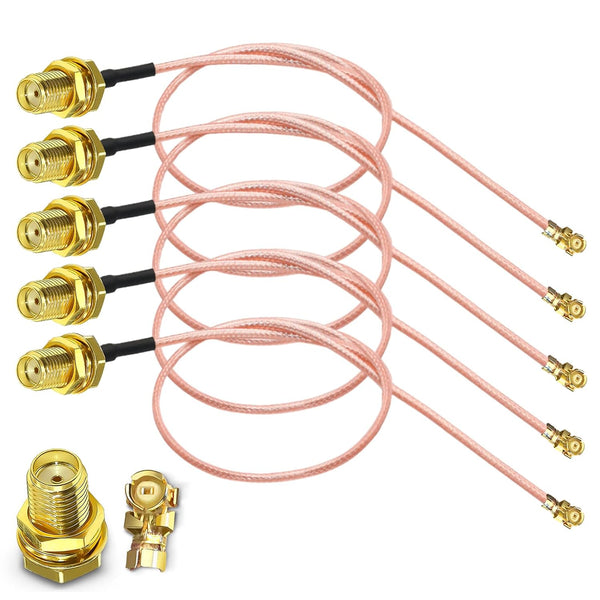 TUOLNK 5PCS SMA Female to IPX U.FL RG178 Coaxial Cable, 12 inch(30cm)