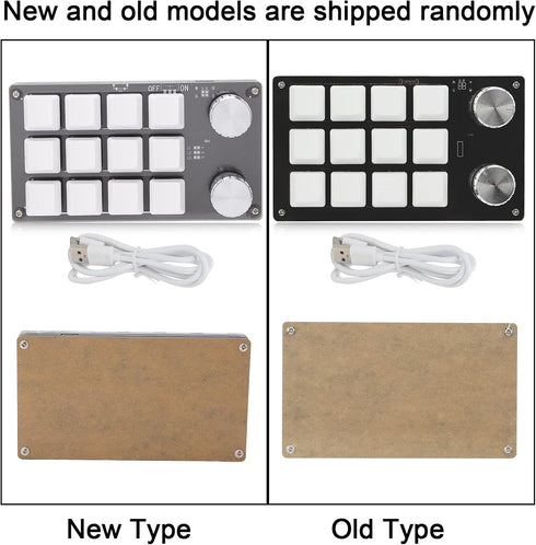 Focket One Handed Programmable Mechanical Keyboard, 12 Key Macro Keyboard with Knob, USB Plug and Play