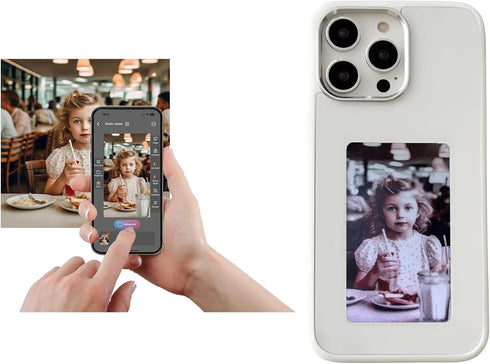 DIY E-Ink Phone Case for iPhone 14 Pro Max, Smart Photo Rear Projection Customizable Phone Case, Instantly Display