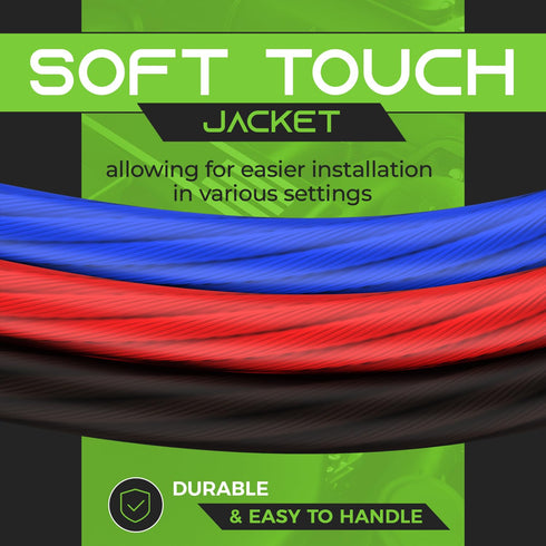 GearIT 1/0 Gauge Wire (10ft - Red Translucent), Copper Clad Aluminum CCA, Car Audio Speaker Power/Ground