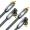 EMK 90 Degree RCA Cable, Male to Male Subwoofer Cable with Gold Plated Connectors, Pack of 2 (6 Feet)