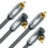 EMK 90 Degree RCA Cable, Male to Male Subwoofer Cable with Gold Plated Connectors, Pack of 2 (6 Feet)