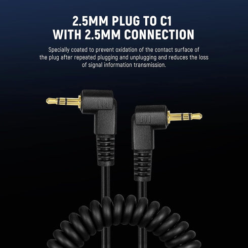 NEEWER 2.5mm to C1 Remote Shutter Release Cable for Canon T8i T7i T6S T6i T5i T5 T4i and PowerShot Cameras