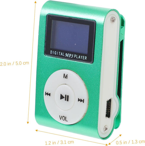 FELTECHELECTR 32gb Mini USB Aluminum Player LCD Screen Micro Card Slot Stylish Compact Design Portable Music Player