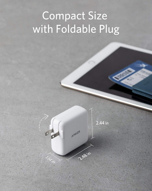 Anker 40W 2-Port 3.0, 15/15 Plus/15 Pro/15 Max/14, USB C Charger, PIQ PowerPort III Duo Type C Foldable Fast Charger