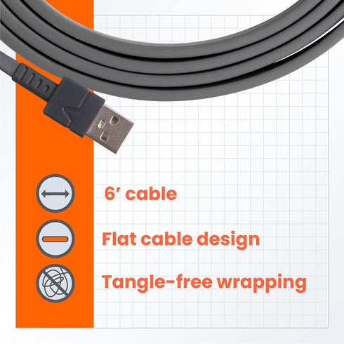 Ventev Flat 6ft iPhone Charger USB-A to Apple Lightning Cable, MFi Certified Fast Charger Cord, 35X Stronger,