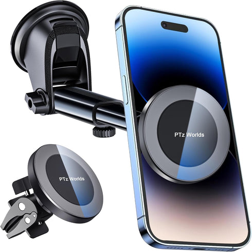 PTz Worlds PTz Words for MagSafe Windshield Mount - Magnetic Phone Holder for Car,