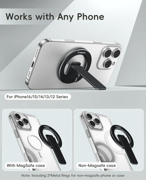 Magtame Double-Sided Magnetic Phone Stand Grip, Strong Magnetic Kickstand Desk Holder for Mag&Safe and Smartphone