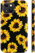 Case for iPhone 13 Mini, Sunflower Floral Pattern, Shockproof Soft Silicone Slim Cute Yellow Flower Case