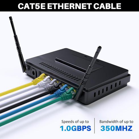 Cat5e 300 5e RJ45 PS5 15 Ethernet Cable FT, Long Cat Internet Cable, White Snagless Patch Cord, Flexible, Network, LAN