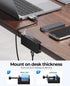 ORICO USB Hub 3.0, Clamp USB Hub with Extra Power Supply Port, 4-Port USB Adapter for Monitors, Desks