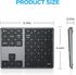 iClever Number Pad, Aluminum Wireless Number Pad for Multi Devices, USB-C Rechargeable, Compatible with Laptop, Mac, PC