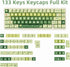 PBT Keycaps 133 Keys Gradient Green Keycaps, Dye Sublimation Cute Anime Keycaps XDA Profile for Mechanical Keyboards