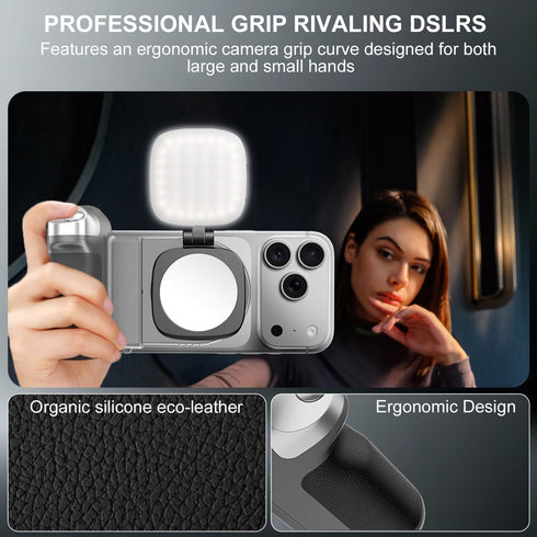 Desiontal 8X Control(10M Magnetic Phone Camera Grip, Suction DSLR Style Handle with Remote Range), Compatible