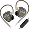 KZ Merga in Ear Monitor Wired, Dual Dynamic Driver Headphones, HiFi Stereo Earbuds for Musician, Black, with Microphone