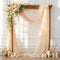 Wedding Arch Draping Fabric, 1 Panel 28" x 19Ft Champagne Sheer Backdrop Curtain for Ceremony Party Decor