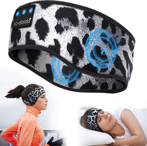 LC-dolida Bluetooth Sleep Headphones, Wireless Headband Earphones with Built-in Speakers for Side Sleepers, Gifts