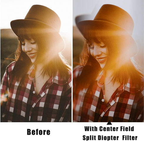 77mm Center Field Split Diopter Effect Filter for Camera Lens