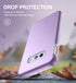 SURITCH 360 Protective Case for Samsung Galaxy S10e, Matte Purple, Rugged Hybrid Bumper, Built-in Screen Protector,