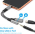2-in-1 USB C to 3.5mm Headphone & Charger Adapter, Fast Charging Dongle for Google Pixel 4, Galaxy S22/S21/S20 (Silver)