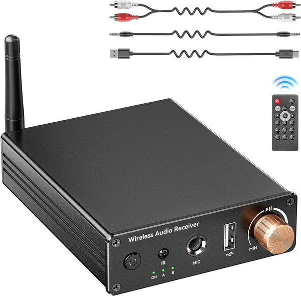 Rylithon Bluetooth 6.0 Receiver, Hi-Fi Adapter with Wireless Long-Range Low-Latency, Suitable for Home