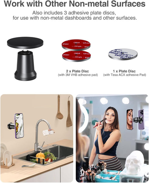 elitehood Dual Magnetic Phone Holder for Gym, 360 Rotation Magnetic Mount for Magsafe Compatible with iPhone