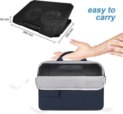 Laptop Cooling Pad, Laptop Cooler Stand for 11-15.6 Inch Gaming Notebooks, 2 Turbine Fans, Adjustable Cooling Stand