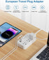 European Travel Plug Adapter, US to Europe Plug Adapter with 3 AC Outlets and 3 USB, Type E/F