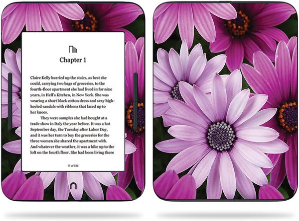 MightySkins Skin Compatible with Barnes & Noble Nook GlowLight 3 (2017) - Purple Flowers - Protective, Durable, and