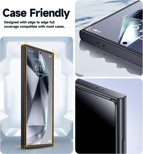 Samsung Galaxy S24 Ultra Magic John 2 Pack Tempered Glass Screen Protector, HD Clear, Bubble Free, Easy Install, Auto