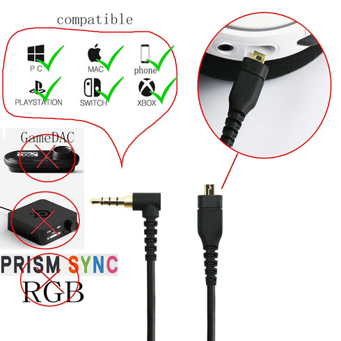 NewFantasia 6.6ft Audio Cable for SteelSeries Arctis 3, Pro, 5, 7, Prime Gaming Headset