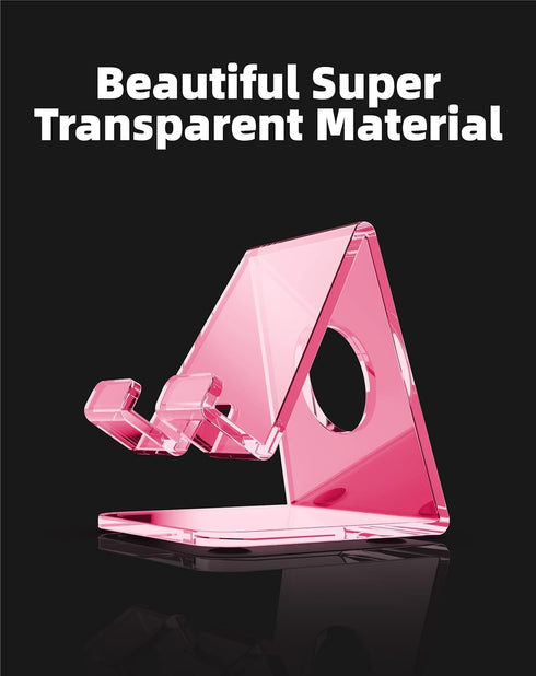 TOPGO 2 Pack Counter, 17 16 15 14 13 12 Acrylic Phone Stand, Pink Phone Holder for Office Desk, Vanity, Kitchen Bedside