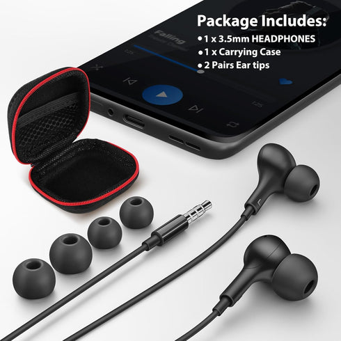 Wired Earbuds with Microphone, Noise Canceling 3.5mm Headphones for School Students, In-Ear Headset for iPhone,