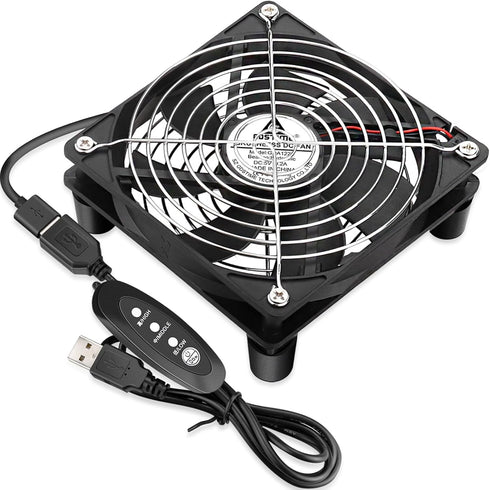GDSTIME 120mm Router Fan Cooler with 3 Speed Control, DC 5V USB