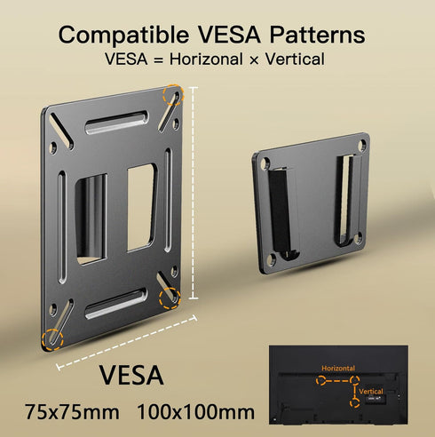 2 Pack Monitor Wall Mount for 14 -27 TVs, Small TV Mount for Computer Monitors, RV TV Mount, Holds up to 33lbs