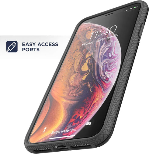 ENCASED iPhone XR Wallet Case (2018), Ultra Durable Cover with Card Holder Slot for 4 Credit Cards (Phantom Black)