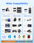 FORIDA 3 3.0 1 3 Ports USB Adapter, USB Hub with USB and Double USB Adapter, Portable USB Splitter in Out for Keyborad