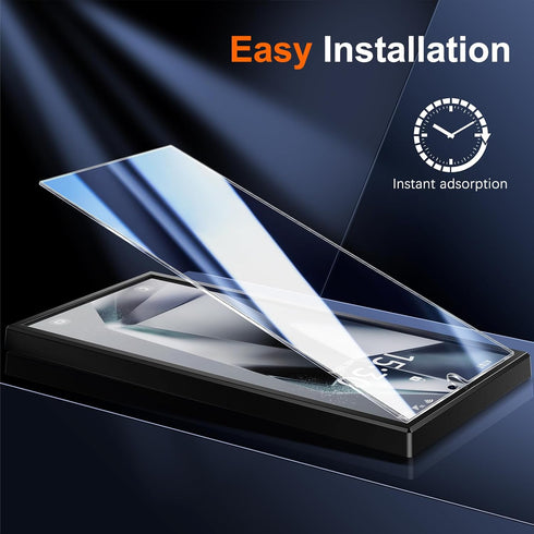 UniqueMe for Samsung Galaxy S24 Ultra Screen Protector, Case Friendly HD Clear Anti-Scratch 9H Tempered Glass 2 Pack +