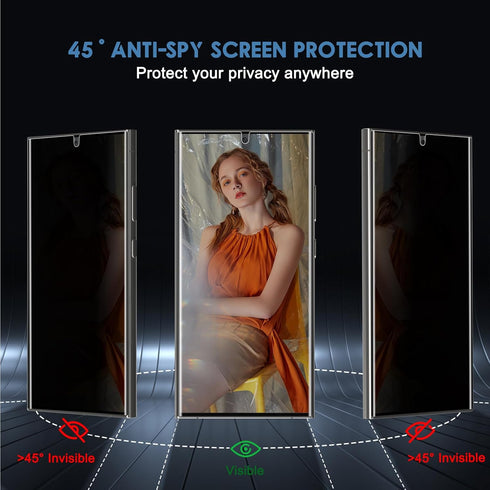 [2+2 Pack Flexible TPU Privacy Screen Protector for Samsung Galaxy S24 Ultra, Anti-Spy Tempered Glass Film